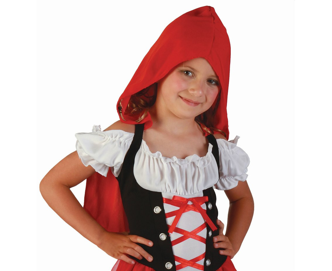 Costume for kids Sweet Red Hood (dress with hooded cape), size 110/120 cm